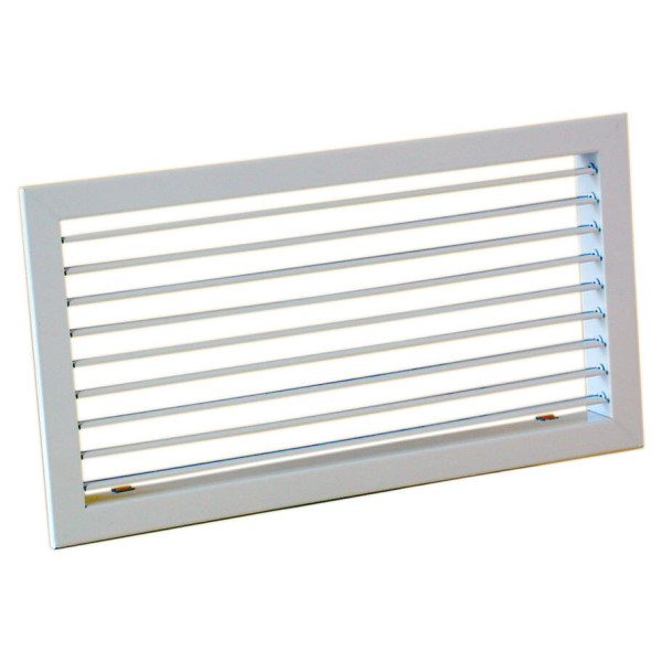 Grille de soufflage/reprise à ailettes orient. sple déflec, blanc, D 500x150 mm. (GAO B 500/150)