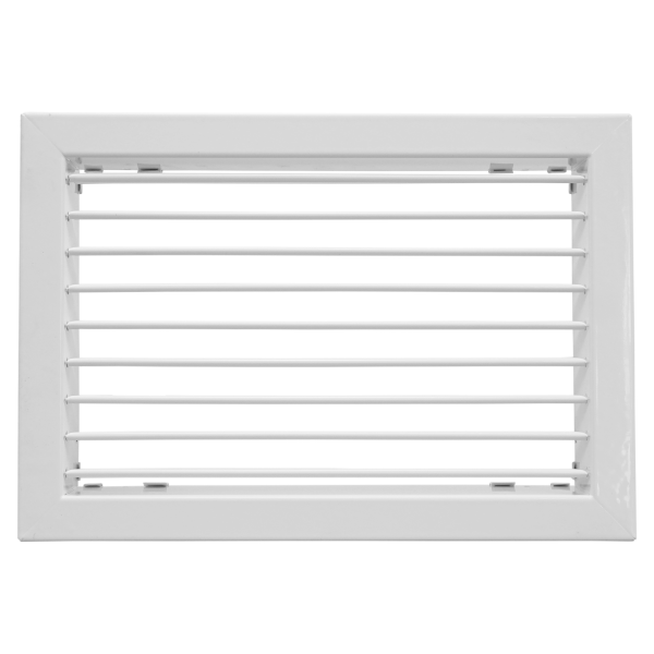 Grille de soufflage/reprise à ailettes orient. sple déflec, blanc, D 500x150 mm. (GAO B 500/150)
