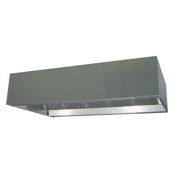 Hotte sur four professionnel, simple aspiration, HT 40 cm, long 1m, visière 1,2m. (FOUR 40/1E 1 V1.2)