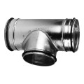 Té équerre à 90° en acier galvanisé, à joints, D 450/450 mm. (TEV 450-450/90)