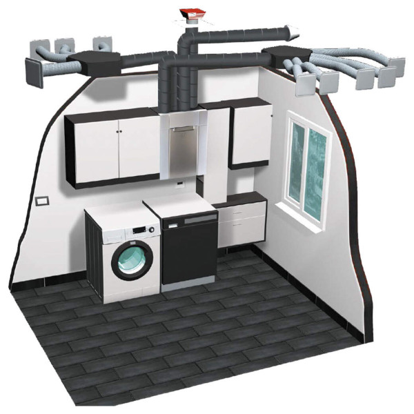 VMC double flux S&P Unelvent DOMEO 210 RD 4 sanitaires 210 m³/h