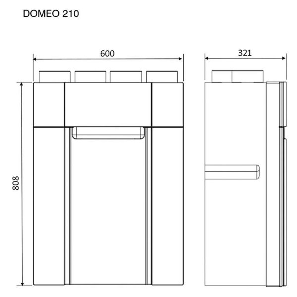 VMC double flux S&P Unelvent DOMEO 210 RD 4 sanitaires 210 m³/h