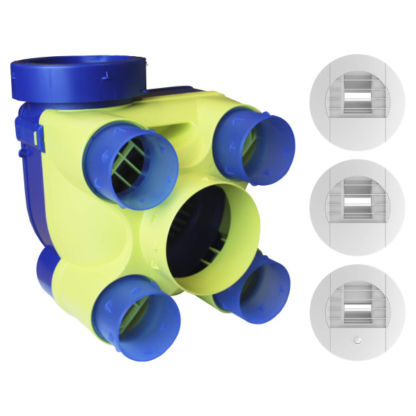 Kit VMC simple flux hygroréglable S&P Unelvent HYDRA ST2 jusqu'à 4 sanitaires 196m³/h