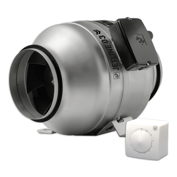 Ventilateur de conduit à vitesse ajustable S&P Unelvent JETLINE 03 300m³/h