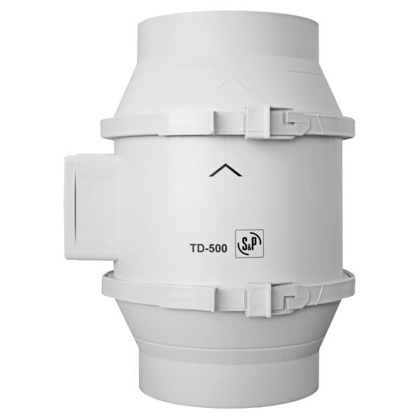 Ventilateur de conduit silencieux, 390/560 m3/h, 3 V, tempo réglable, D 150 mm. (TD 500/150 T)