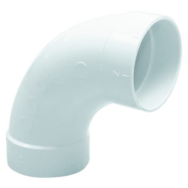 4 coudes 90° femelle x femelle D 51 mm pour réseau d'aspiration SAPHIR. (CD R90)