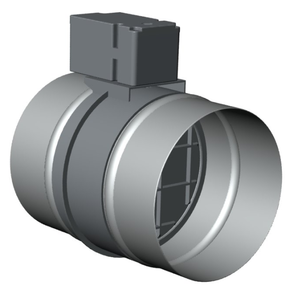 Registre motorisé, ouvert sous tension, D 160 mm. (RGE 160M/O)