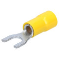 Cosse préisolée fourche jaune (4 à 6 mm²) - Diam. 5 mm - GFU5