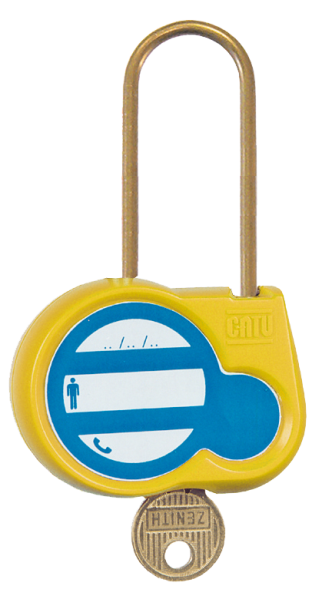 Cadenas jaune 50mm d.4mm cle a definir  