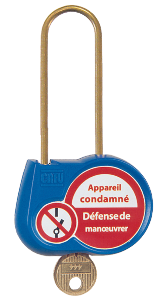 Cadenas bleu 70mm d.4mm cle a definir   