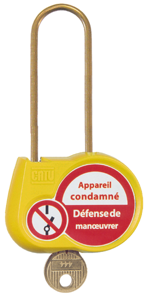 Cadenas jaune 70mm d.4mm cle 666        