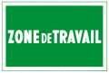 Plaque alu "zone de travail" 300x200mm  