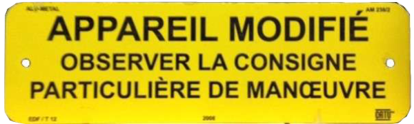Plaquette alumetal "appareil modifie"   