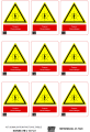 Plaque de 9 Etiquettes Autocollantes 50 x 40 mm Coupure  Catu – pour Installation Photovoltaïque