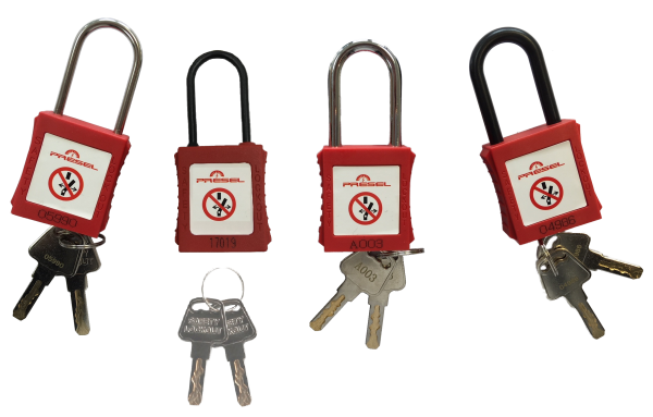 Cadenas plast rouge anse metal 6mm cle z