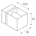 SLV by Declic SQUARE TURN, applique extérieure, gris argent, QT14 max. 42W, IP44