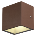 Sitra cube, applique extérieure, s, simple, rouille, led, 6,2w, 3000k/4000k, ip44, cct switch