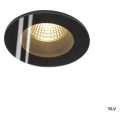 Patta-f encastré plafond. rond. noir. 12w. 3000k. 38°. alim incluse