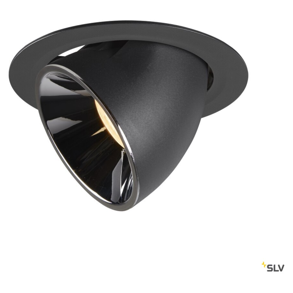 Numinos® gimble xl, encastré de plafond intérieur, 55°, noir/chrome, led, 37,4w, 3000k