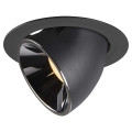 Numinos® gimble xl, encastré de plafond intérieur, 55°, noir/chrome, led, 37,4w, 3000k