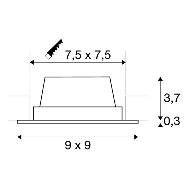 Kit frame basic led. encastré. alu brossé. 9.4w. 3000k. alimentation incluse