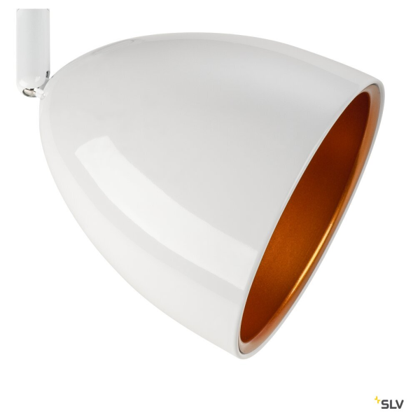 Para cone 14, spot pour rail 1 allumage, intérieur, blanc laqué/or, gu10/qpar51, 25w max - SLV - 1002874