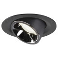 Numinos® gimble m, encastré de plafond intérieur, 40°, noir/chrome, led, 17,5w, 4000k