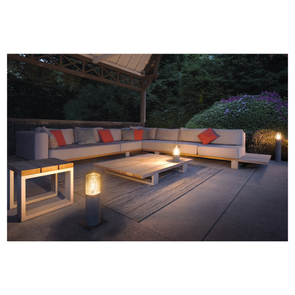 SLV by Declic LISENNE 70, borne, gris/verre fumé, E27 23W max., IP54