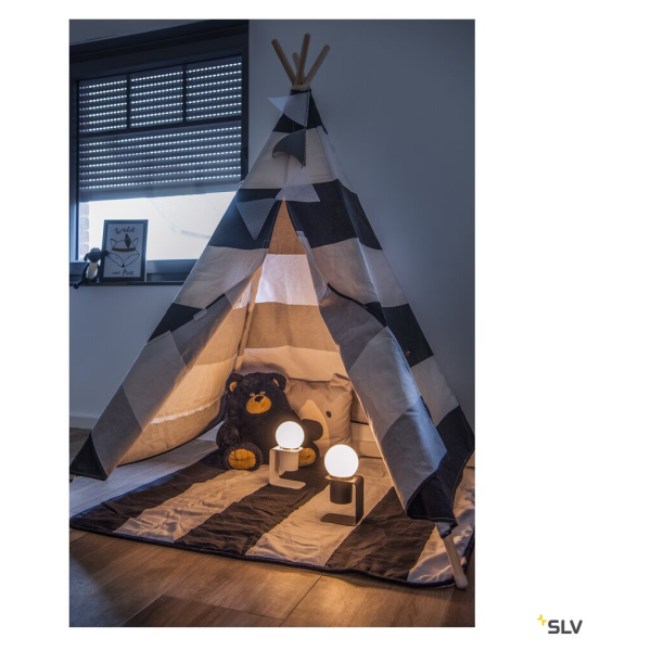 Tonila, lampe à poser intérieure, noir/laiton, led, 1,6w, 2700k, sans fil - SLV - 1002583