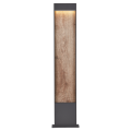 Flatt 100, borne extérieure, anthracite/imitation bois, led, 9,7w, 3000k/4000k, ip65