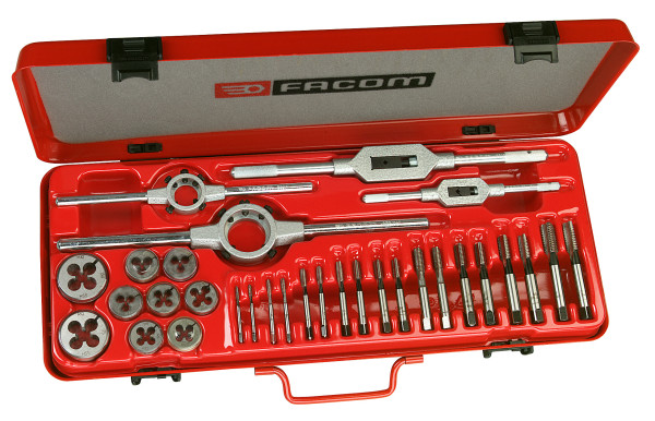 Jeu de tarauds, filières, porte-outils - 9 x 2 - de m3 à m12