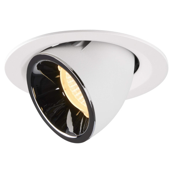Numinos® gimble m, encastré de plafond intérieur, 40°, blanc/chrome, led, 17,5w, 3000k