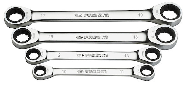 Jeu de clés polygonales à cliquet oeil - 12 pans métriques