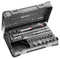 COFFRET DOUILLES 3/8" 12 PANS MÉTRIQUES ET EMBOUTS - 35 PIÈCES - J.161B