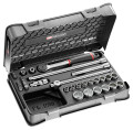 COFFRET DOUILLES 3/8" 12 PANS MÉTRIQUES ET EMBOUTS - 35 PIÈCES - J.161B