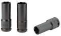 Jeu de 3 douilles impact 1/2" longues parois fines pour écrous de roue