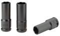 Jeu de 3 douilles impact 1/2" longues parois fines pour écrous de roue