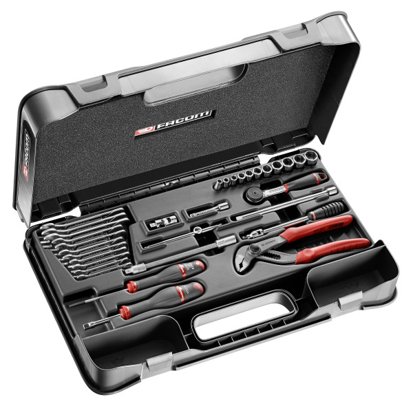 Coffret de douilles, clés et accessoires 1/4" en pouces de 3/16" à 9/16"