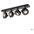 Kalu, applique et plafonnier intérieur, quad, noir, gu10/qpar111, 4x 75w max