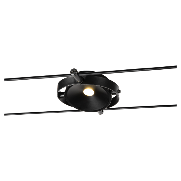 Durno, spot pour câble tendu t.b.t. tenseo, intérieur, noir, led, 6w, 2700k