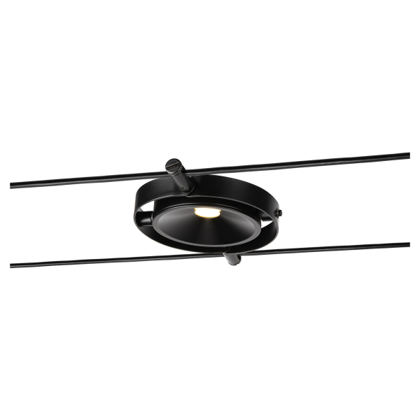Durno, spot pour câble tendu t.b.t. tenseo, intérieur, noir, led, 6w, 2700k