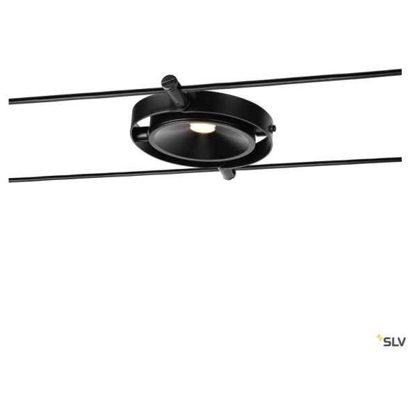 Durno, spot pour câble tendu t.b.t. tenseo, intérieur, noir, led, 6w, 2700k