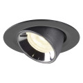 Numinos® gimble xs, encastré de plafond intérieur, 40°, noir/chrome, led, 7w, 4000k