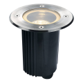 encastré de sol extérieur, rond, inox, GU10/QPAR51, 35W max, IP67, collerette inox 316 Dasar 115