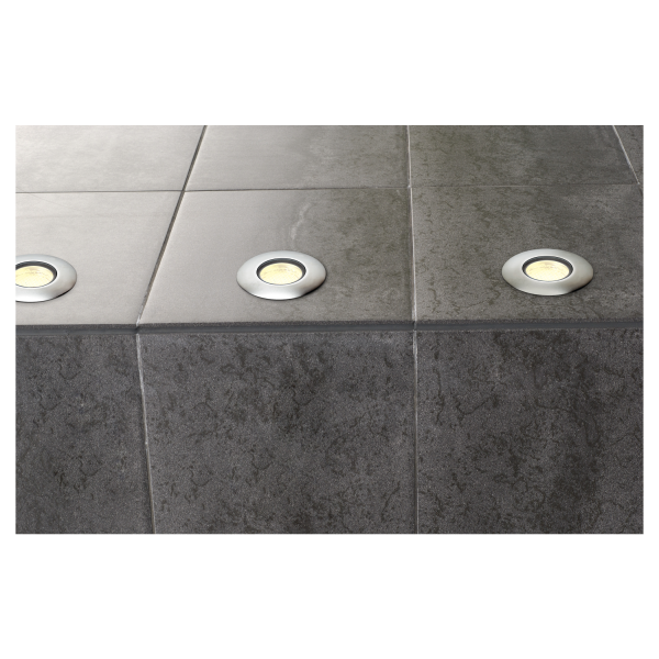 Encastré de sol rond LED Slv Trail-Lite 60 IP65 0,3W 3000K 4lm inox brossé
