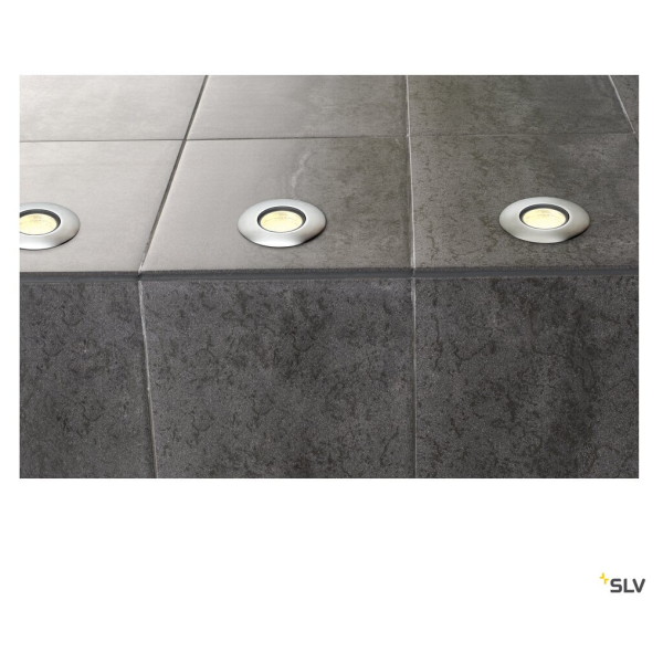 Encastré de sol rond LED Slv Trail-Lite 60 IP65 0,3W 3000K 4lm inox brossé