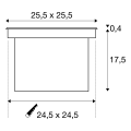 Dasar led carre encastré. asymétrique. inox 316. 28w. 4000k