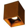 Rusty© up/down, applique extérieure, carré, up/down, rouille, led, 14w, 3000/4000k, interrupteur cct, ip65