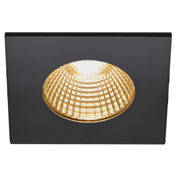 Patta-i, encastré de plafond intérieur/extérieur, carré, noir, led, 7,3w, 1800-3000k, ip20/ip65, dim to warm, variable triac