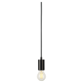 SLV by Declic FITU E27 suspension, ronde, noire, max. 60W, câble nu de 5m